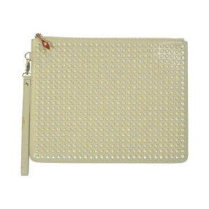 Christian Louboutin Spike Clutch Bag Off White